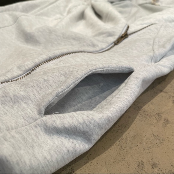 My Beloved Women’s Gray Asymmetrical Zip-up Sweatshirt Sz M - Picture 3 of 8